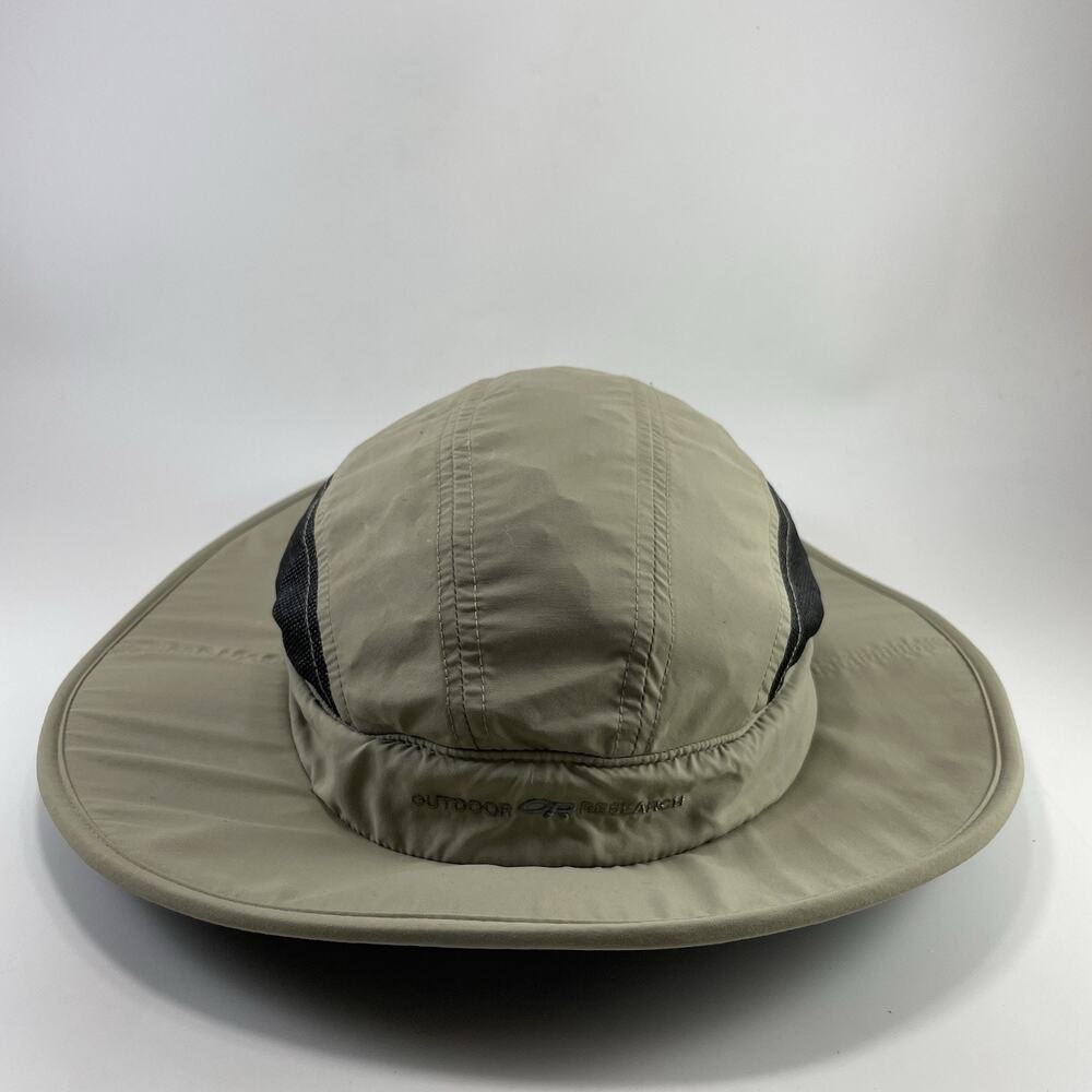 Outdoor Research Khaki Sun Hat Size XL Wide Brim Mesh Vent Hiking Fishing Safari